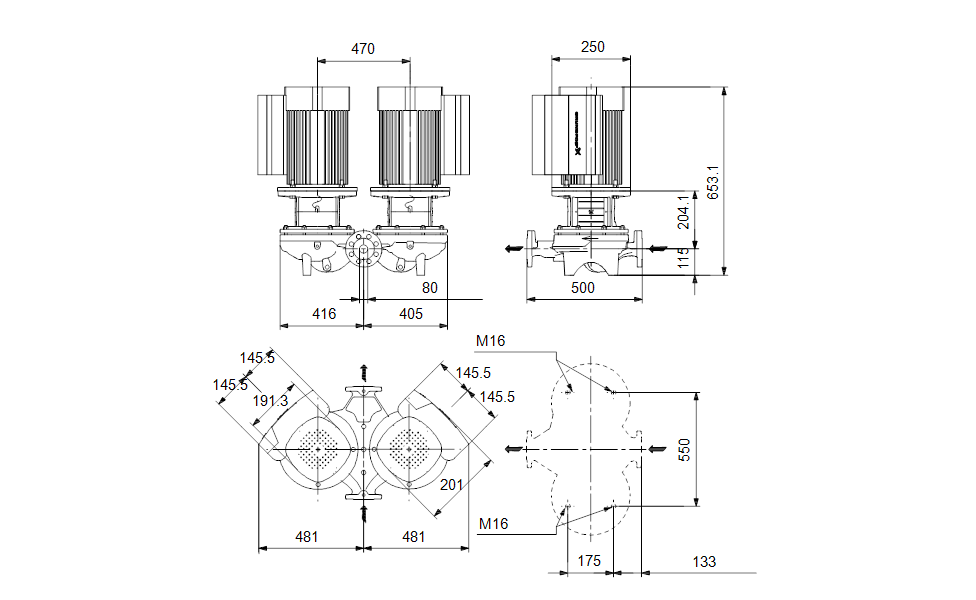 GRUNDFOS Einstufige Inlinepumpe  TPED 80-170/4 A-F-A-BQQE-KWA Art. 99114627