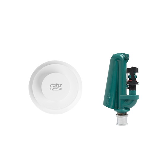 Catis Spülkasten-Ablaufventil mit Drücker Ecostop, ABS, weiß