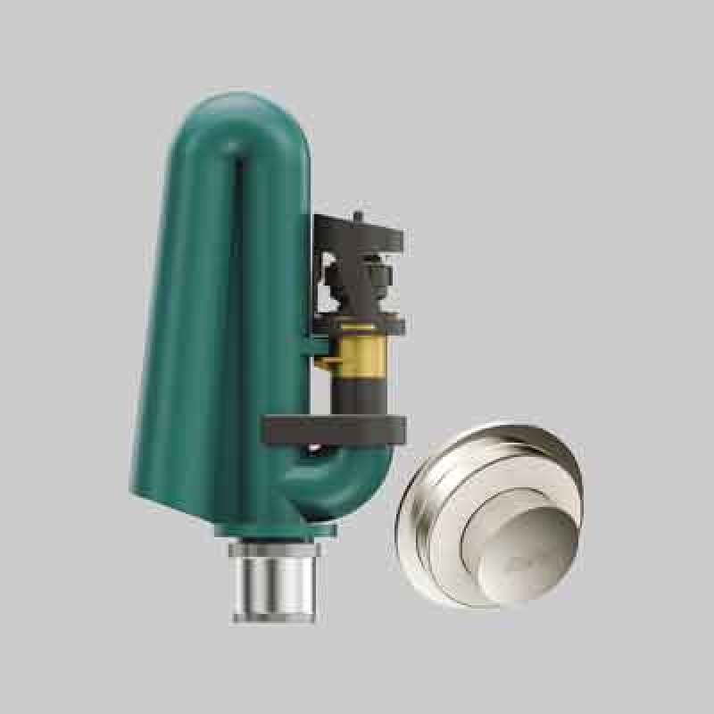 Catis Spülkasten-Ablaufventil mit Drücker Ecostop, ABS, verchromt