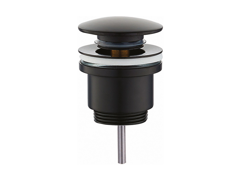 Damast Click-Clack-Ablaufventil 1 1/4" universal, schwarz matt