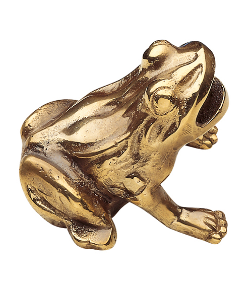 Crolla Brunnenfigur Frosch mit offenem Maul, Messing