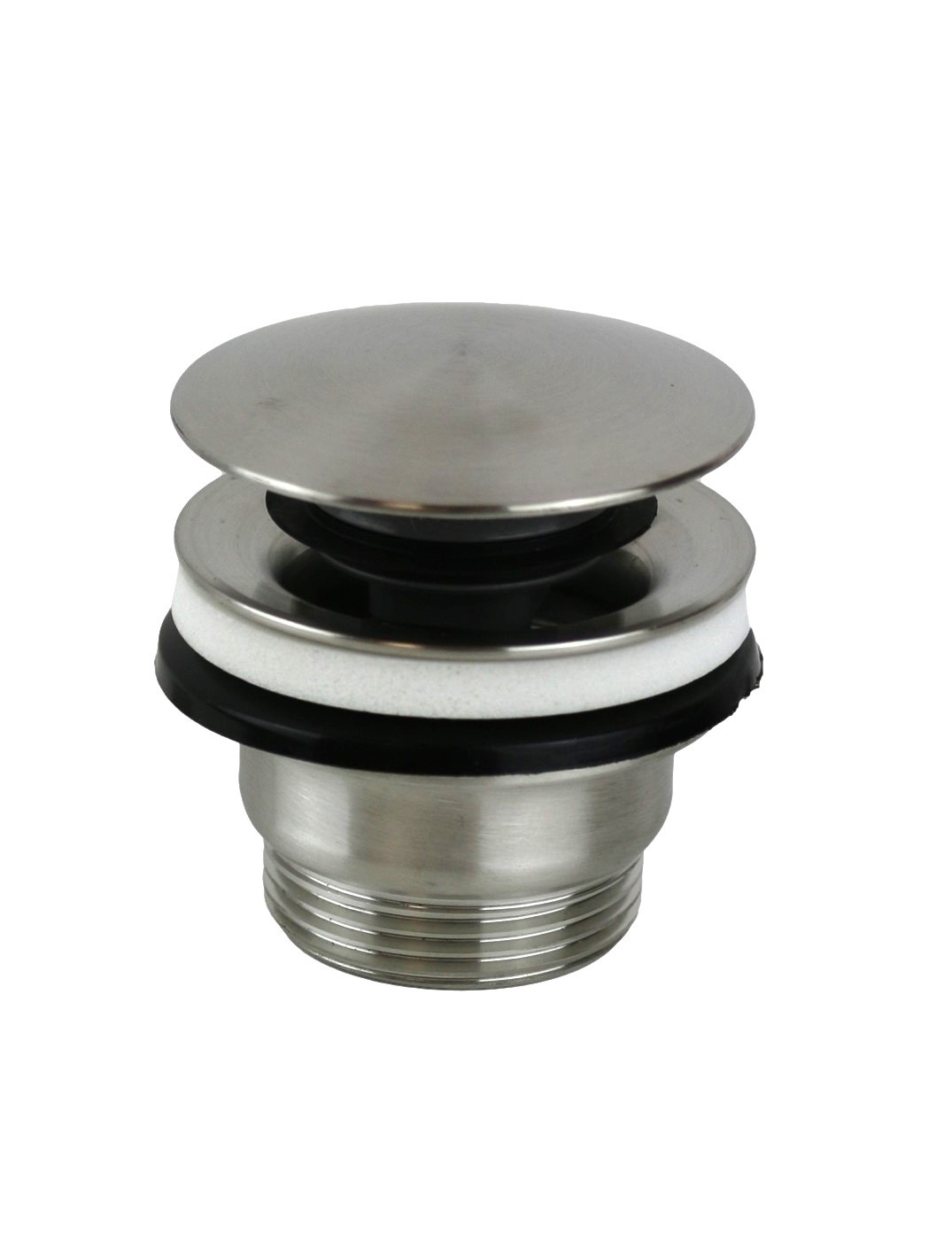 Damast Click-Clack-Ablaufventil 1 1/4" universal, Nickel gebürstet