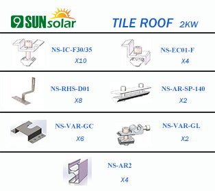 2KW Tile Roof Mounting System NS-TILE-2KW - Art. 7315