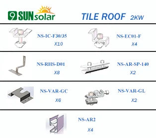 Xiamen 9Sun Solar Technology Co., Ltd. - Montagesysteme - 2KW Tile Roof Mounting System NS-TILE-2KW - Art. 7315