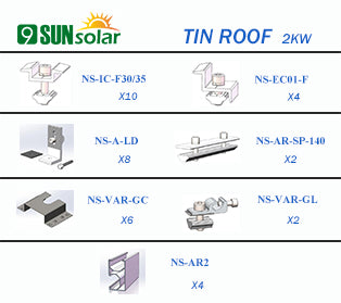 2KW Tin Roof Mounting System NS-Tin-2KW - Art. 7310