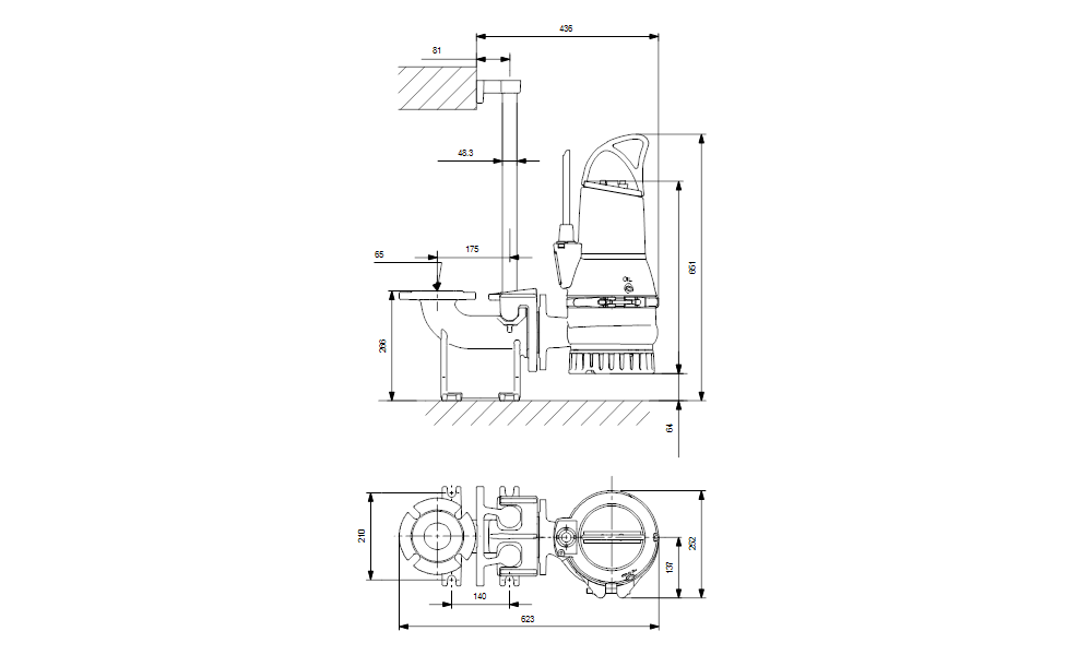 GRUNDFOS Tauchmotorpumpe DP10.65.26.2.50B Nr. 96106542