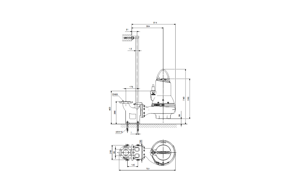 GRUNDFOS Tauchmotorpumpe SL1.50.65.22.2.50D.C Nr. 98624257