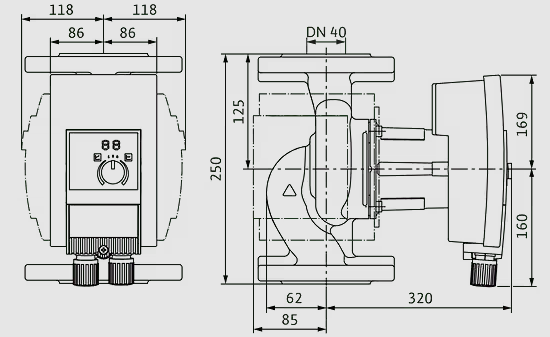 WILO Heizungspumpe Yonos MAXO plus 40/0,5-16 PN6/10 250mm - Art. 2120609
