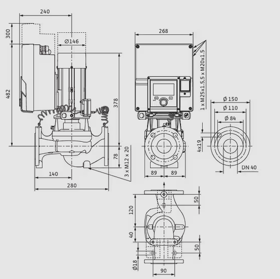 WILO Heizungspumpe Stratos GIGA2.0-I 40/1-23/1,5 280mm - Art. 2204725