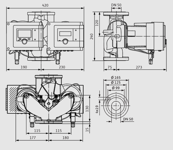 WILO Heizungspumpe Stratos MAXO-D 50/0,5-6 PN 6/10 240mm - Art. 2186229