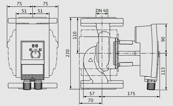 WILO Heizungspumpe Yonos MAXO plus 40/0,5-4 PN6/10 20mm - Art. 2120606