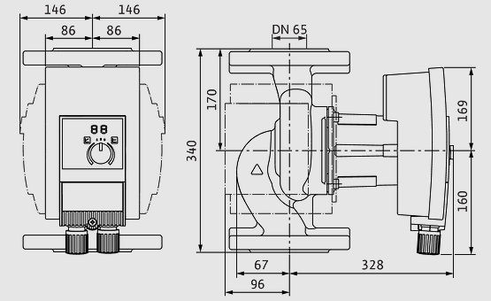 WILO Heizungspumpe Yonos MAXO plus 65/0,5-12 PN6/10 340mm - Art. 2120615
