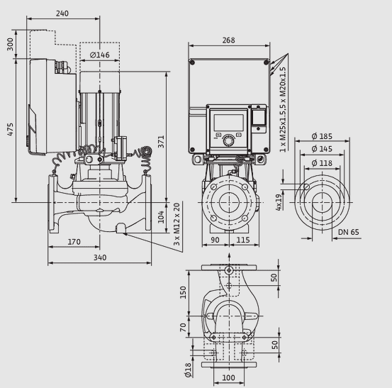 WILO Heizungspumpe Stratos GIGA2.0-I 65/1-15/1,5-R1 340mm - Art. 2204863