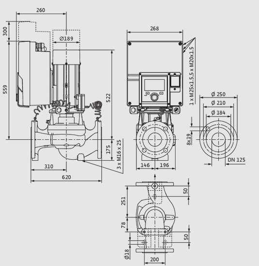 WILO Heizungspumpe Stratos GIGA2.0-I 125/1-9/3,0 620mm - Art. 2204780