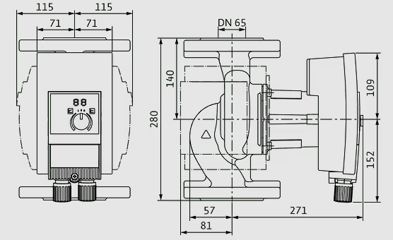 WILO Heizungspumpe Yonos MAXO plus 65/0,5-9 PN6/10 280mm - Art. 2120614