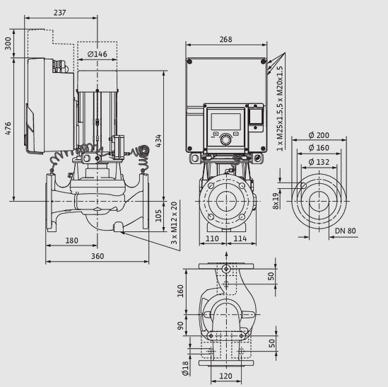 WILO Heizungspumpe Stratos GIGA2.0-I 80/1-24/3,0-R1 360mm - Art. 2204879