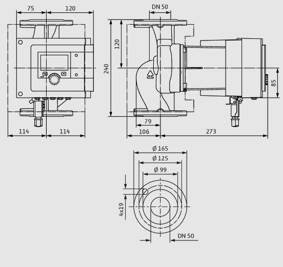 WILO Heizungspumpe Stratos MAXO 50/0,5-6 PN 16 240mm - Art. 2186274