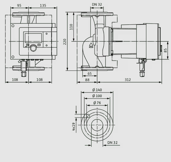 WILO Heizungspumpe Stratos MAXO 32/0,5-16 PN 16 220mm - Art. 2186269