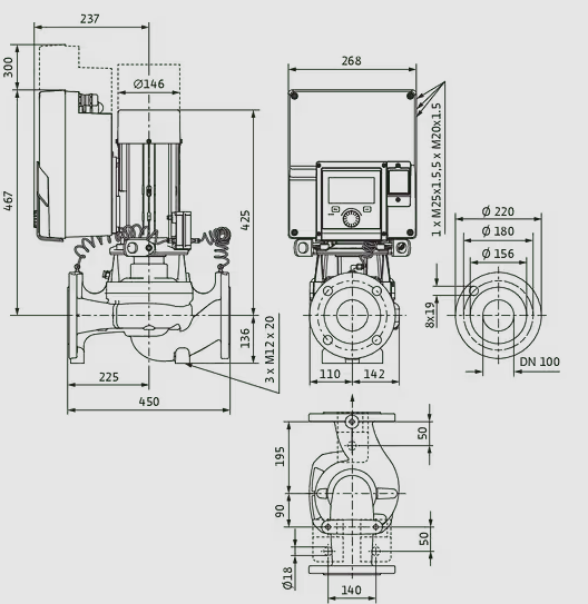 WILO Heizungspumpe Stratos GIGA2.0-I 100/1-17/2,2 450mm - Art. 2204766