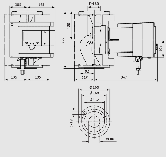 WILO Heizungspumpe Stratos MAXO 80/0,5-6 PN 16 360mm - Art. 2186284