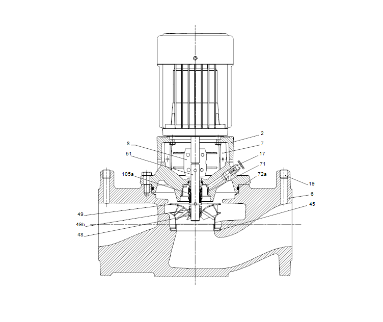 GRUNDFOS Einstufige Inlinepumpe TPD 40-190/2 A-F-A-BQQE-FW1 Art. 98958131