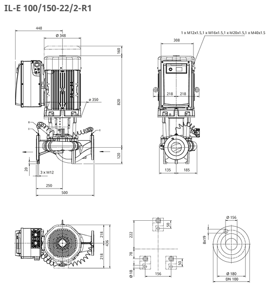 WILO CronoLine Pumpe  IL-E 100/150-22/2-R1 Art: 2221396
