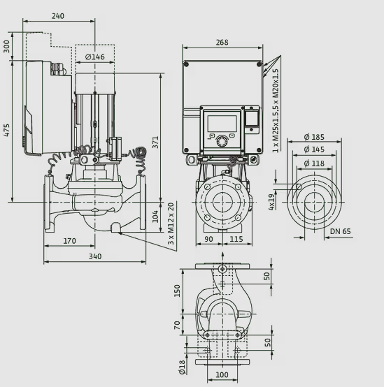 WILO Heizungspumpe Stratos GIGA2.0-I 65/1-15/1,5 340mm - Art. 2204739