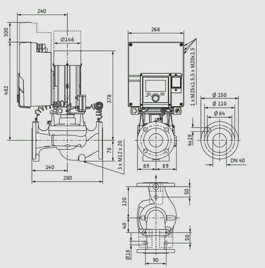 WILO Heizungspumpe Stratos GIGA2.0-I 40/1-31/2,2-R1 280mm - Art. 2204855