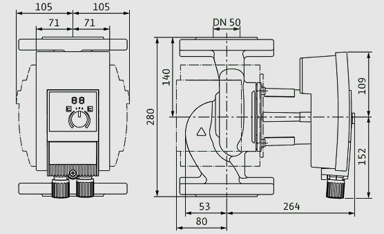WILO Heizungspumpe Yonos MAXO plus 50/0,5-16 PN6/10 340mm - Art. 2120613