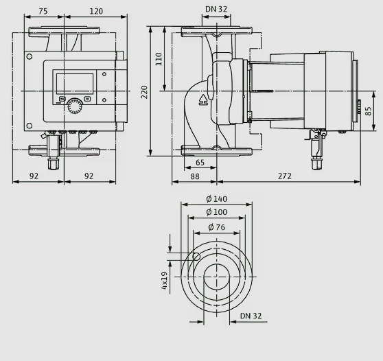 WILO Heizungspumpe Stratos MAXO 32/0,5-12 PN 6/10 220mm - Art. 2186196