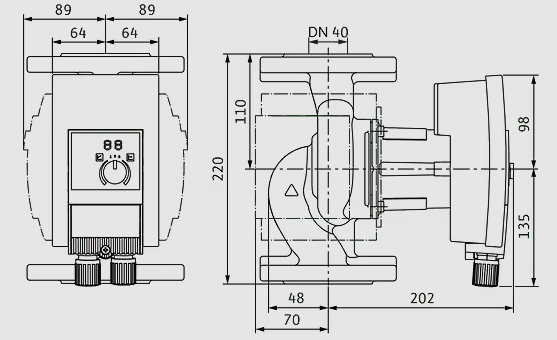 WILO Heizungspumpe Yonos MAXO plus 40/0,5-8 PN6/10 220mm - Art. 2120607