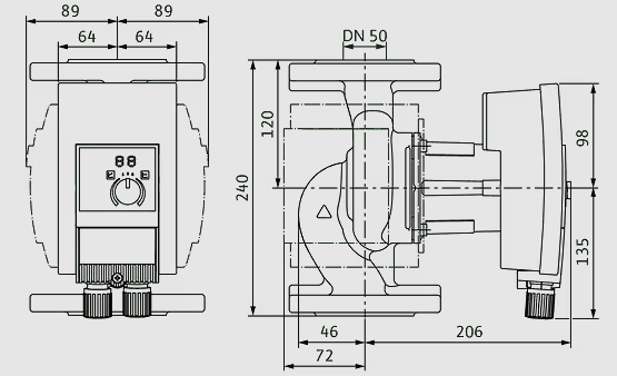 WILO Heizungspumpe Yonos MAXO plus 50/0,5-8 PN6/10 240mm - Art. 2120610