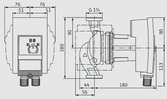 WILO Heizungspumpe Yonos MAXO plus 25/0,5-10 PN10 180mm - Art. 2120601