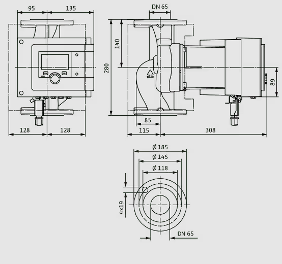 WILO Heizungspumpe Stratos MAXO 65/0,5-6 PN 16 280mm - Art. 2186280