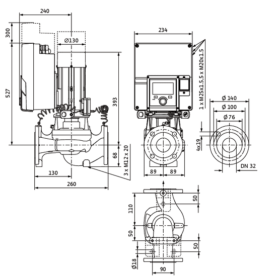 WILO Heizungspumpe Stratos GIGA2.0-I 32/1-15/0,75 260mm - Art. 2204722