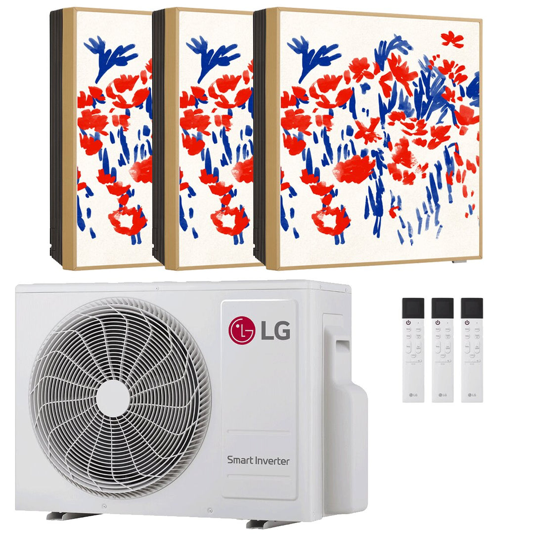 LG ARTCOOL Gallery PHOTO 9000+9000+12000 BTU – Multisplit-Klimagerät (3 Innengeräte), 6,15/7,03 kW, R32, A+++/A++, WLAN