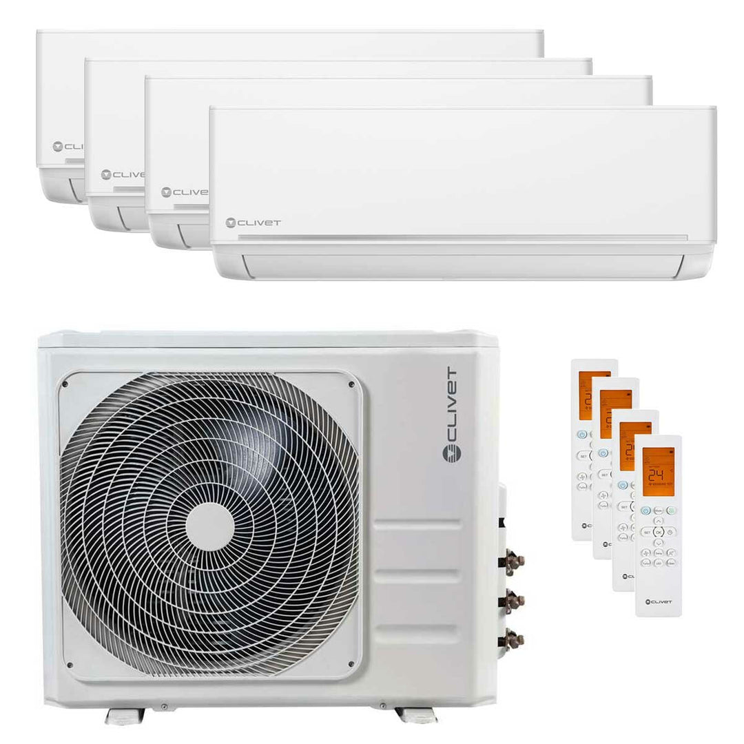Clivet EZCool 9000+9000+12000+18000 BTU – Multisplit-Klimagerät (4 Innengeräte), 12/12 kW, R32, A+/A