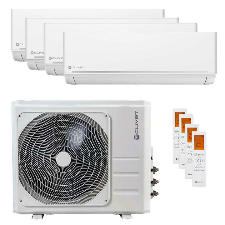 Clivet EZCool 9000+9000+12000+18000 BTU – Multisplit-Klimagerät (4 Innengeräte), 10,5/11,1 kW, R32, A++/A+