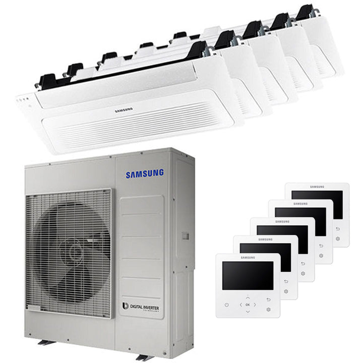 Samsung Kassettengerät WindFree 1 Weg 9000+9000+9000+9000+12000 BTU – Multisplit-Klimagerät (5x), 10/12 kW, R32, A++/A+