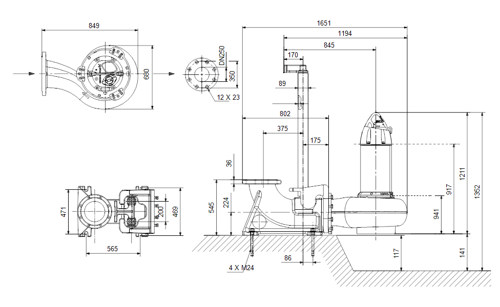 GRUNDFOS Tauchmotorpumpe SL2.110.250.220.4.52L.N.51D.A Nr. 99776920