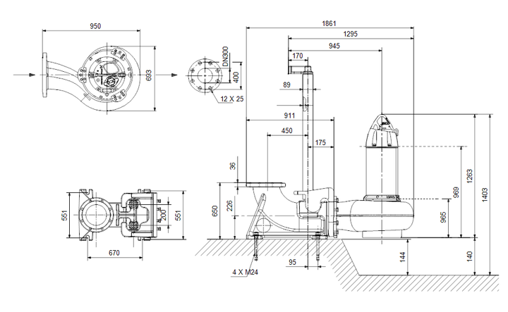 GRUNDFOS Tauchmotorpumpe SL2.125.300.130.6.52E.N.51D.A Nr. 99776996