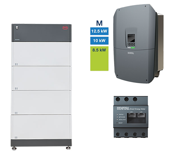 BYD + KOSTAL HV-System, 8,5-12,5kW, 10,24 kWh nutzbar, 3-phasig, BYD HVS 10.2 + PLENTICORE M G3