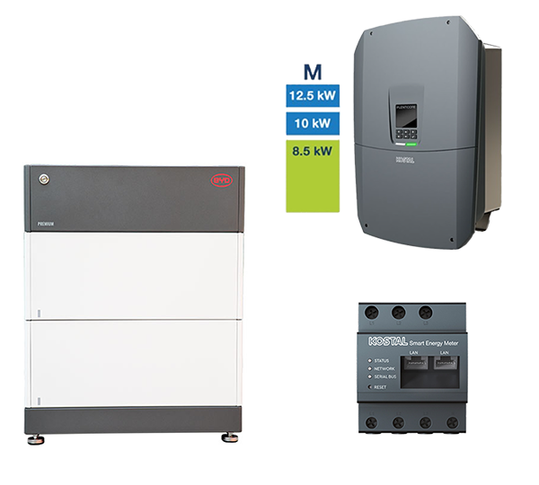 BYD + Kostal HV-System, 8,5-12,5 kW, 5,12 kWh nutzbar, 3-phasig, BYD HVS 5.1 + PLENTICORE M G3