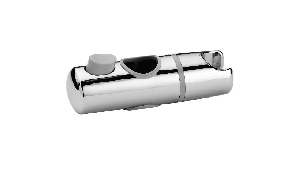 Wtech Brausehalter-Schieber mit Taste für Brausestange Ø 25 mm, ABS verchromt
