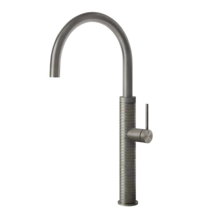Gessi Einhebelmischer H. 47 cm, mit drehbarem Auslauf, Edelstahl gebürstet 316 60018#239