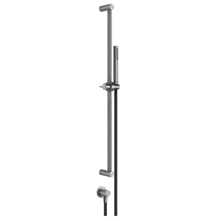Gessi Ausziehbare Stange mit Wasseranschluss, kalkresistente Handbrause und 150 cm Schlauch, Stahl gebürstet Finish 316 54045#239