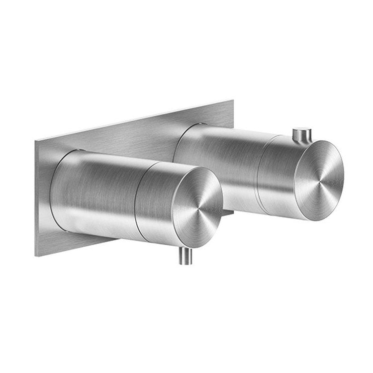 Gessi Thermostat-Duschmischer, wandmontiert, 2 Ausgänge, ohne Einbaukörper, Oberfläche Stahl gebürstet 316 54034#239