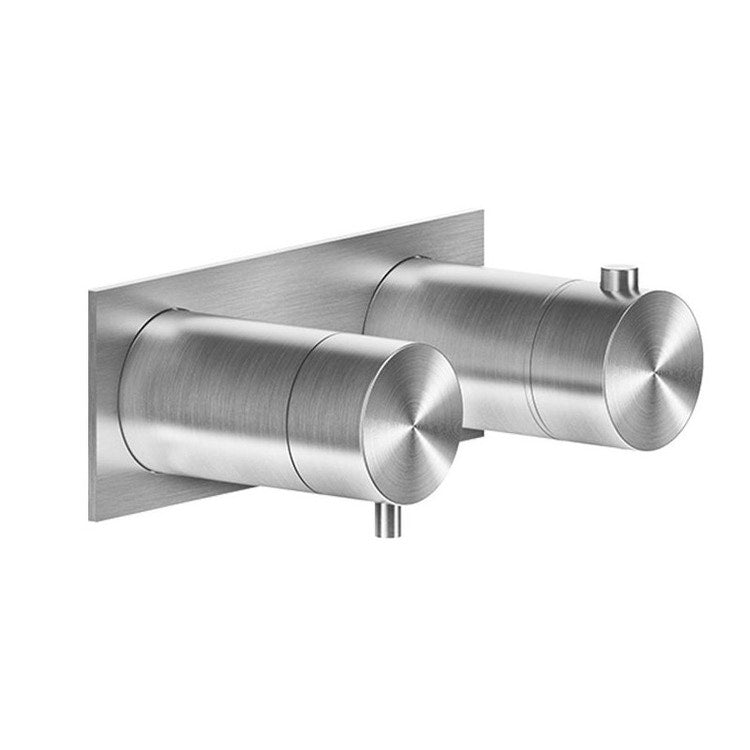 Gessi Thermostat-Duschmischer, wandmontiert, 3 Ausgänge, ohne Einbaukörper, Oberfläche Stahl gebürstet 316 54036#239