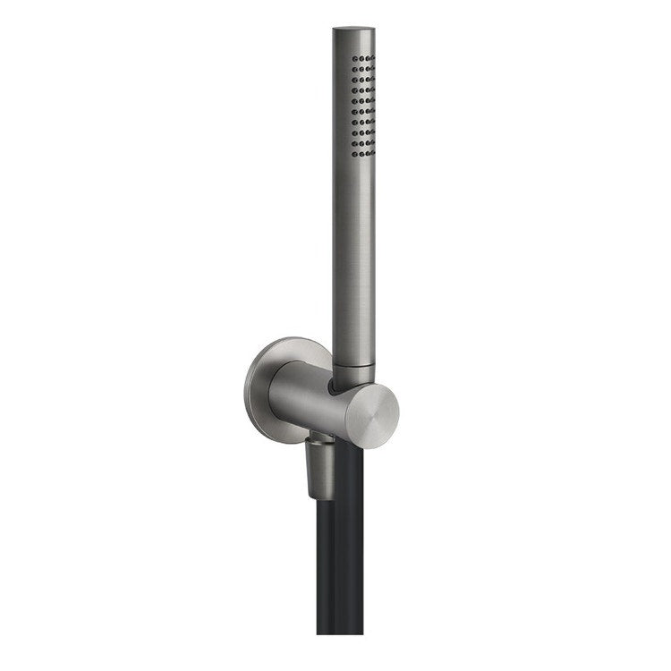 Gessi Duschset mit Wasseranschluss, kalkresistente Brause und 150 cm Schlauch, Oberfläche Stahl gebürstet 316 54023#239