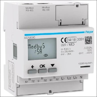 HAGER ECA300C Elektriciteitsmeter 72 mm